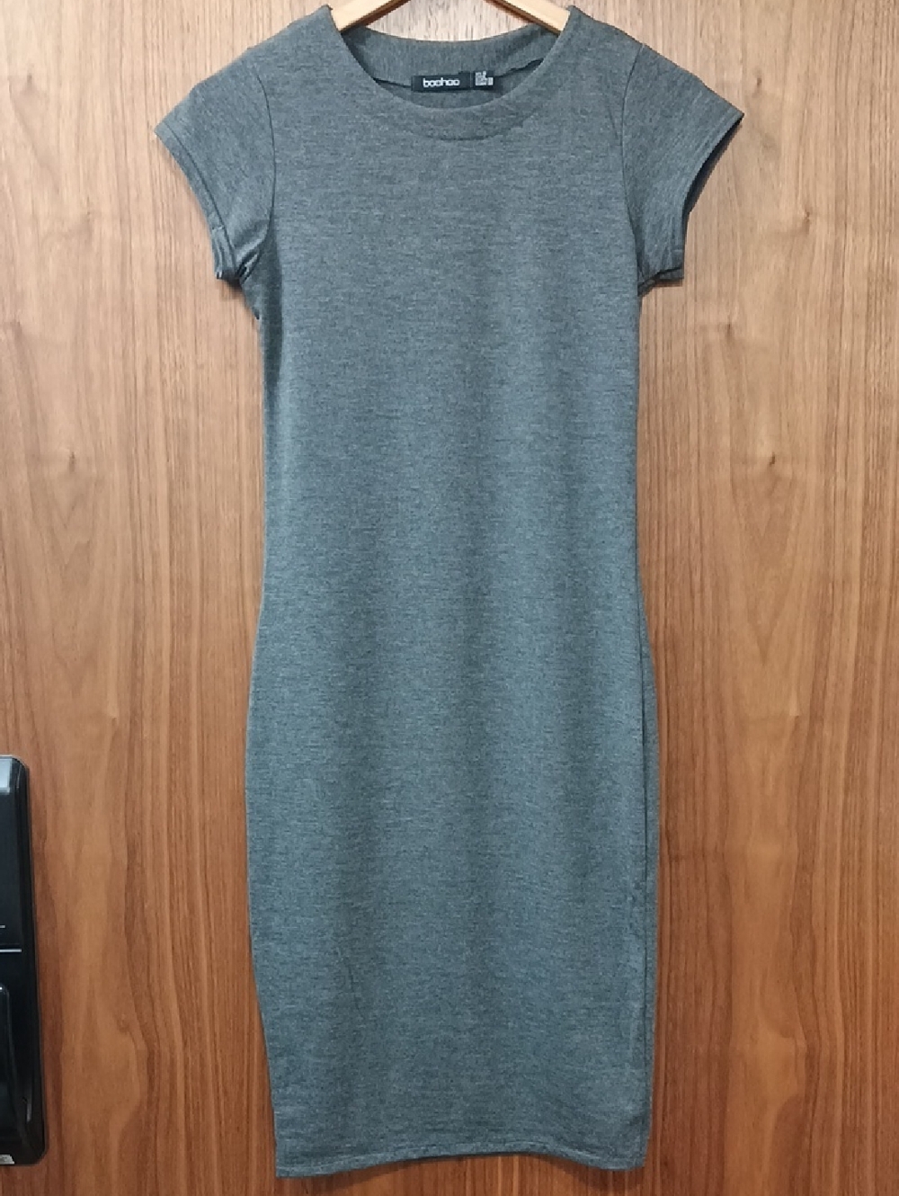 2/$20 Boohoo Charcoal Grey Midi T-Shirt Dress
